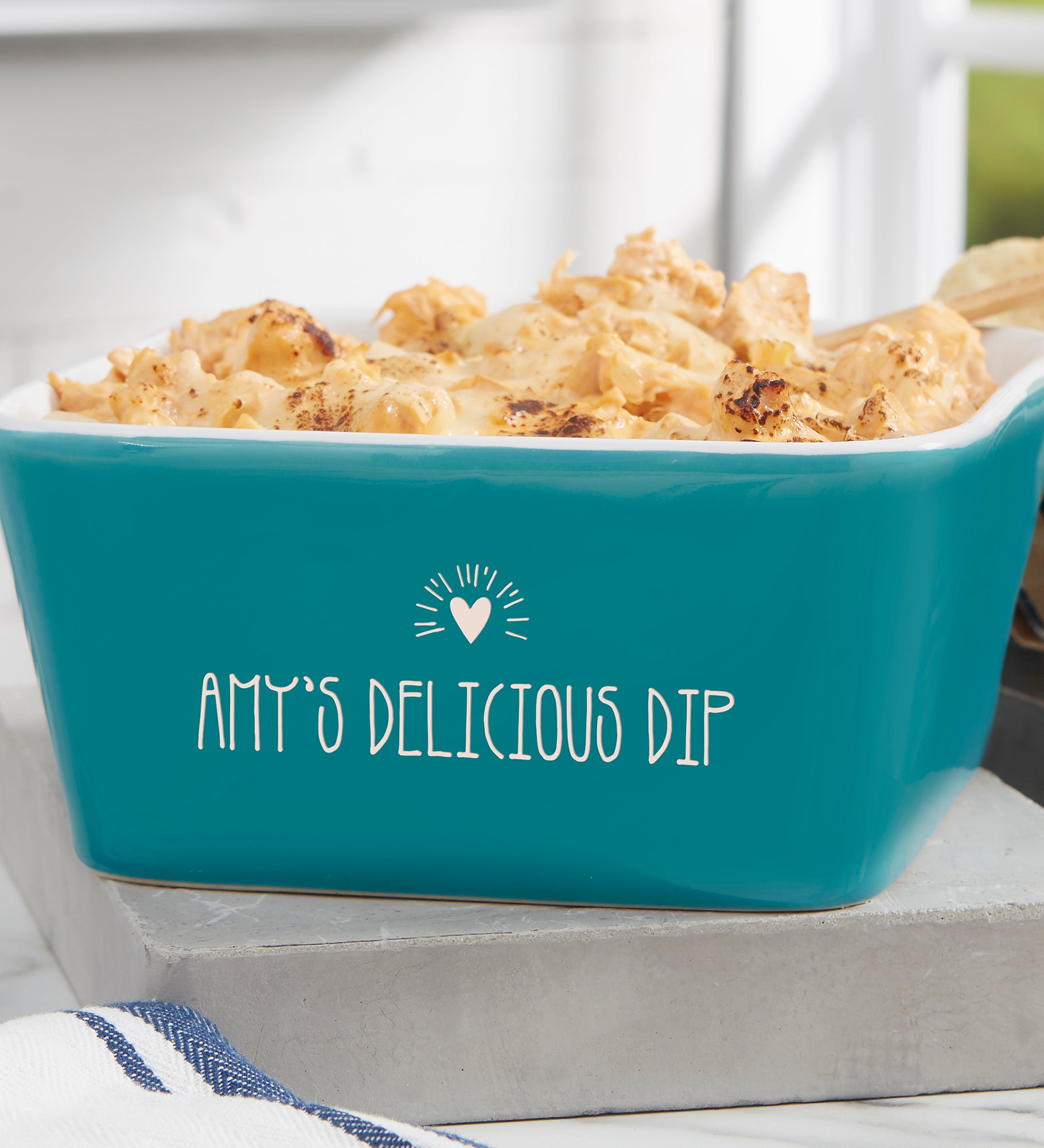 Made With Love Personalized Small Square Baking Dish